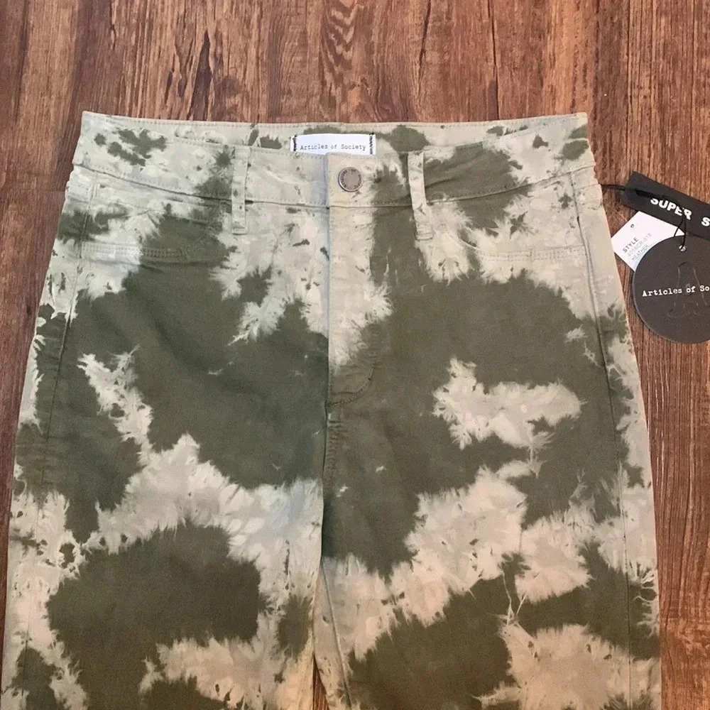 Articles of Society Women’s Sz 28 Camo Olive Green Skinny Jeans NWT - Picture 4 of 13